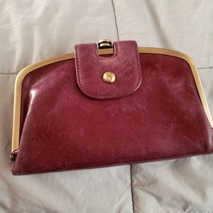 Hobo leather wallet dark purple medium size